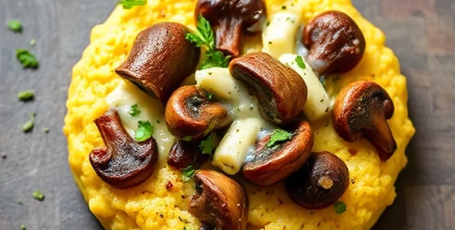 Polenta au four avec champignons et gorgonzola