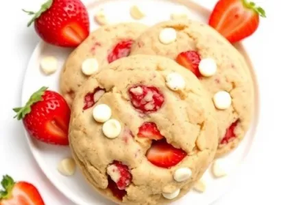 Cookies aux fraises et chocolat blanc