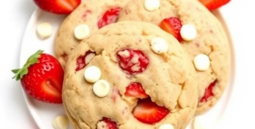 Cookies aux fraises et chocolat blanc