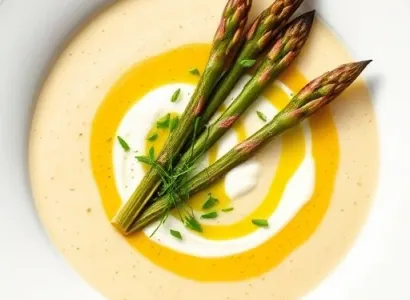 Potage d'asperges rôti