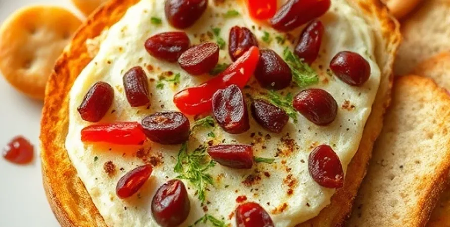 Tartine aux anchois et piments
