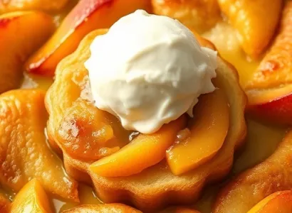 Tarte aux peches caramelisées
