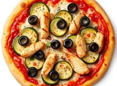 Pizza au poulet et aux légumes