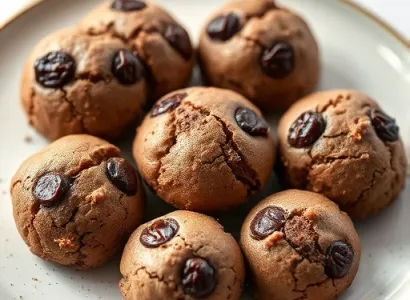 Cookies au chocolat avec raisins enrobés de chocolat