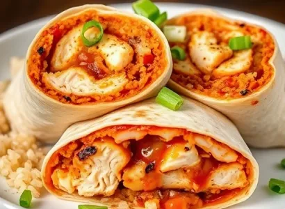 Burritos de poulet grillés