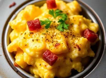 Oeufs au fromage et lardons