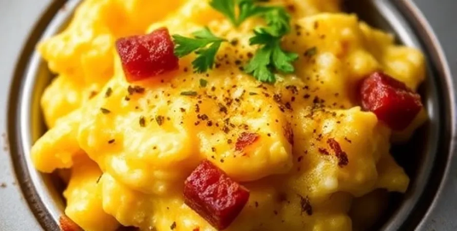 Oeufs au fromage et lardons