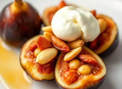 Figues remplies aux amandes et fromage blanc