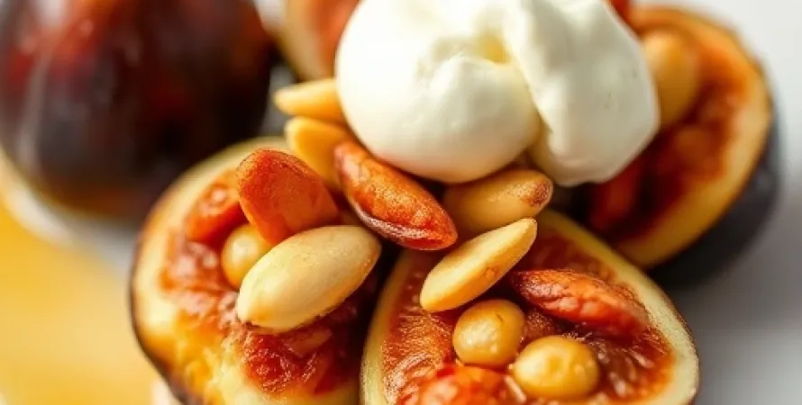 Figues remplies aux amandes et fromage blanc