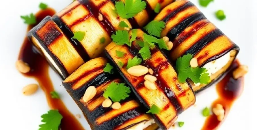 Rouleaux d'aubergine au fromage de chèvre