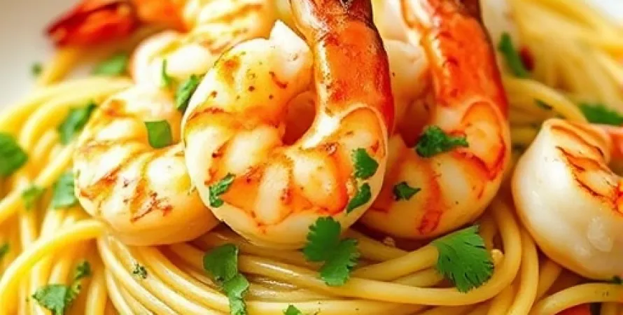 Crevettes grillées au beurre d'ail