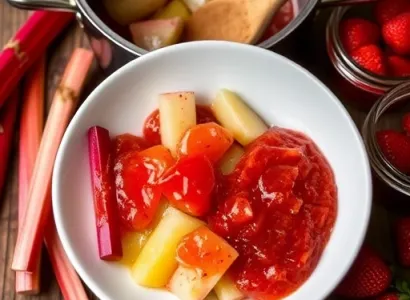 Confiture de rhubarbe et ananas