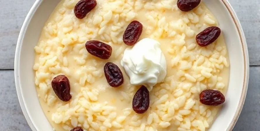 Crème de riz aux raisins