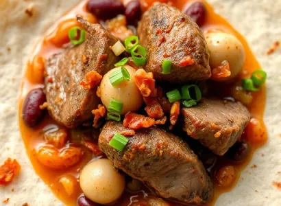 Tortillas de l'agneau aux haricots