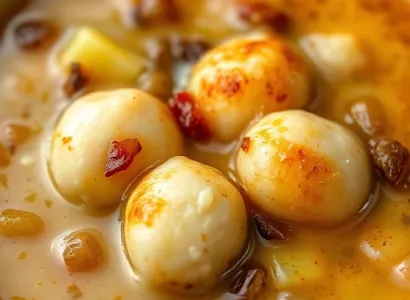 Soupe à l'oignon avec boules de fromage