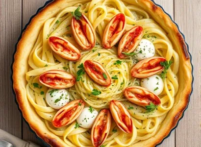 Tarte aux crevettes et épinards