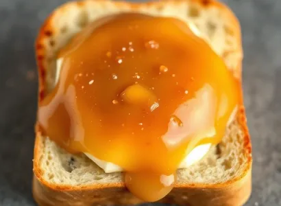 Pain au beurre avec sauce caramel