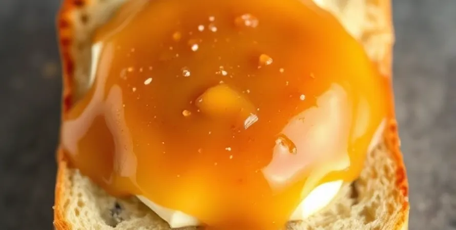 Pain au beurre avec sauce caramel