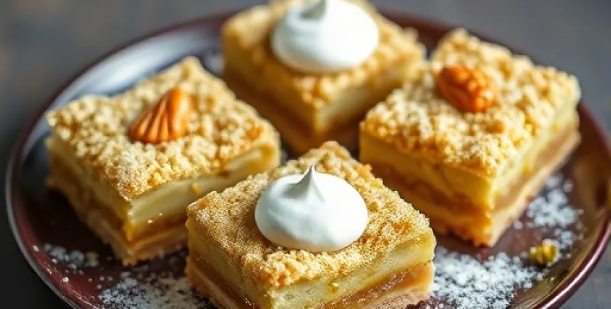 Bars au beurre de pistache et croute de gâteau