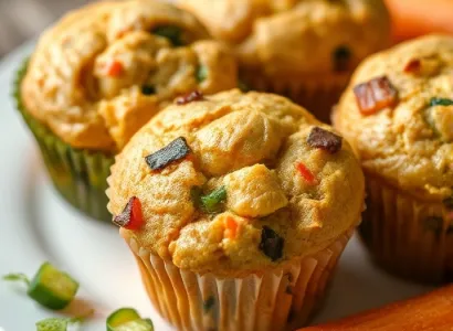 Muffins aux légumes et au beurre de pèche