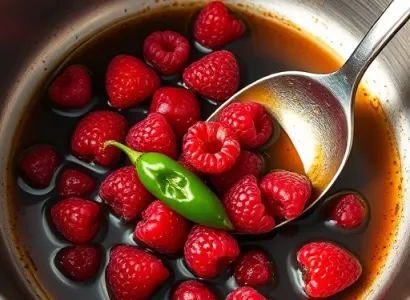 Glace aux framboises et piment jalapeno