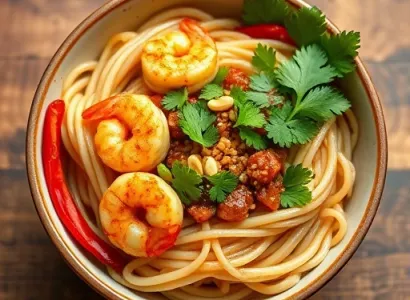 Nouilles Udon aux Crevettes Épicées
