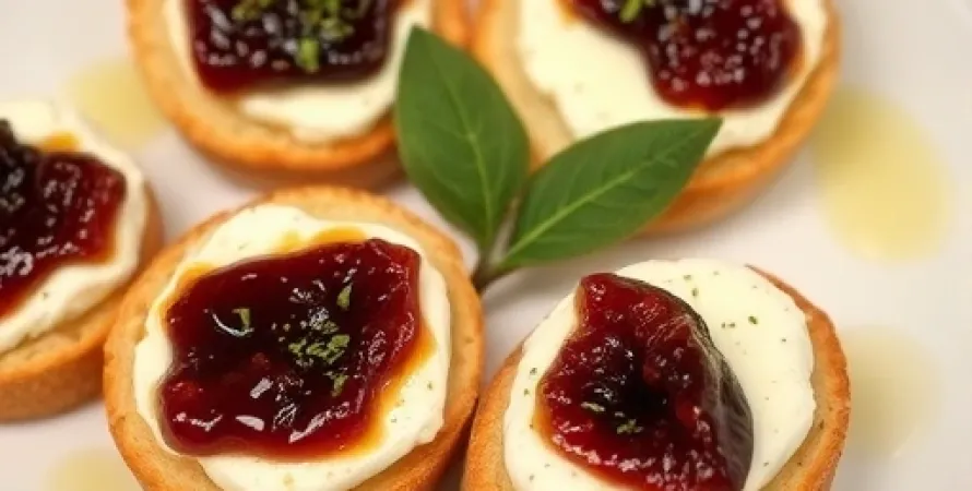 Crostini au fromage de chèvre et à la confiture de figues