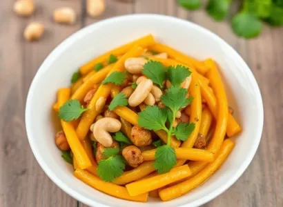 Haricots jaunes rôtis au cilantro et aux cacahuètes