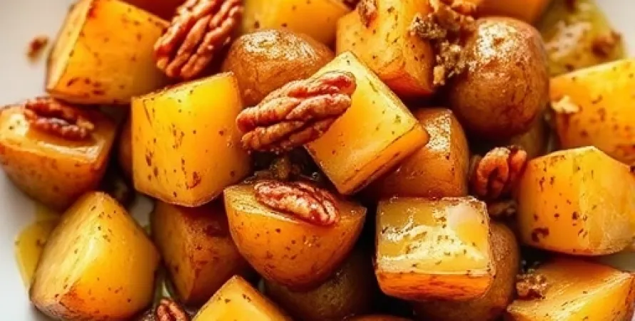 Pommes de terre rôties au sirop d'abricot