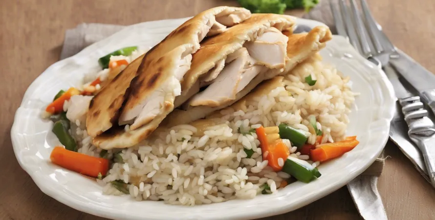Poulet Sauté aux Légumes et Riz sur Pain Pita