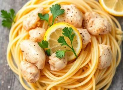 Pâtes au citron avec poulet