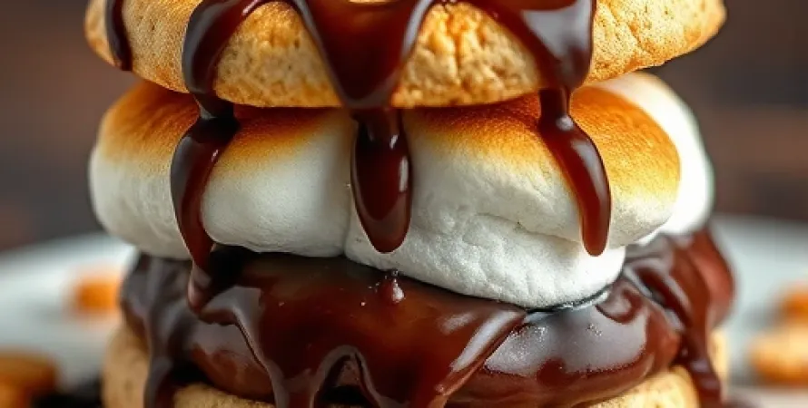 Sandwich au chocolat et marshmallow