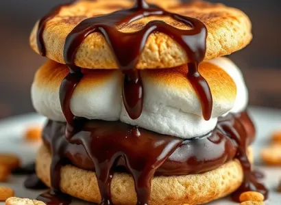 Sandwich au chocolat et marshmallow