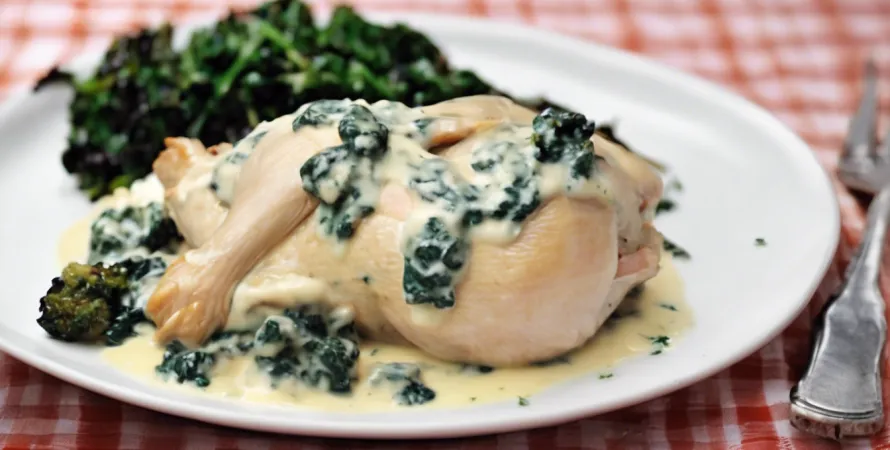 Poulet Farci Fromage & Épinards à la Crème