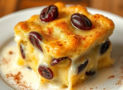 Pain au raisin bread pudding