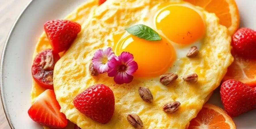 Omelette aux fruits rouges