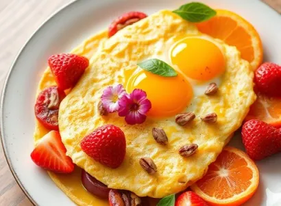 Omelette aux fruits rouges