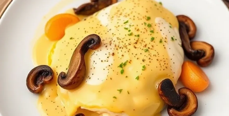 Omelette au fromage et sauce hollandaise