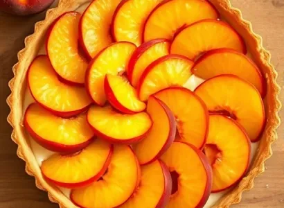 Tarte aux peches fraiches