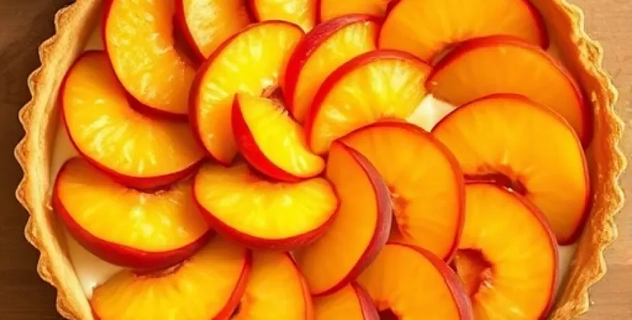 Tarte aux peches fraiches