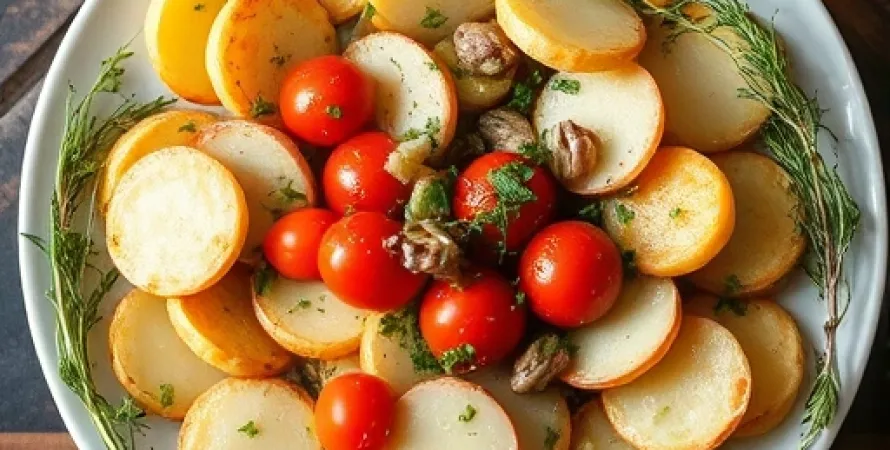 Pâtes aux pommes de terre et herbes