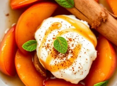 Nectarines caramélisées au ricotta