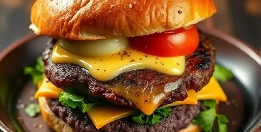 Burger au fromage chaud