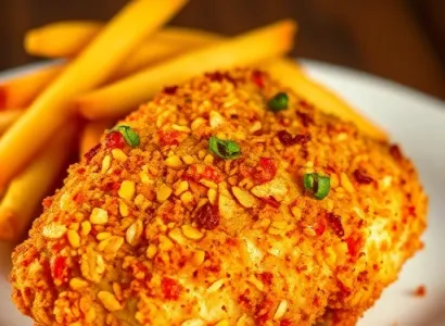 Poulets panés aux chips de maïs épicés