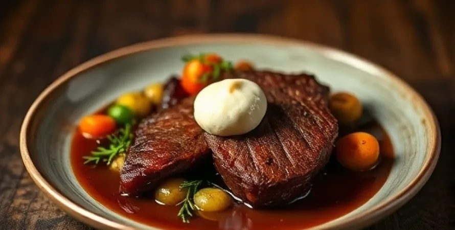 Daube de boeuf à la crème de raifort