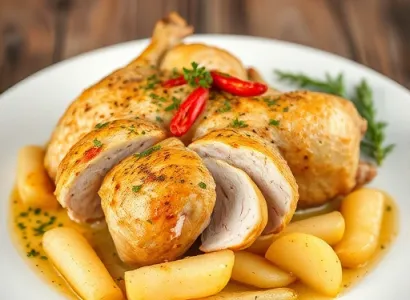Poulet au four avec croûte de pomme de terre
