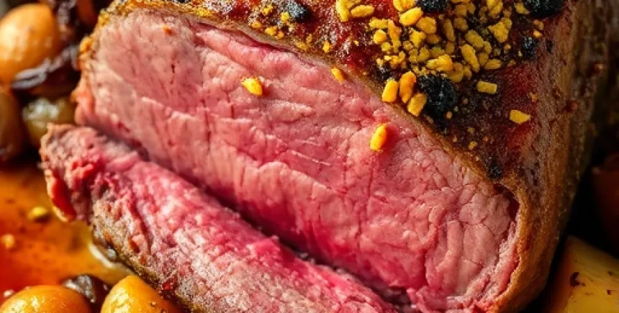 Boeuf roti au grain de moutarde