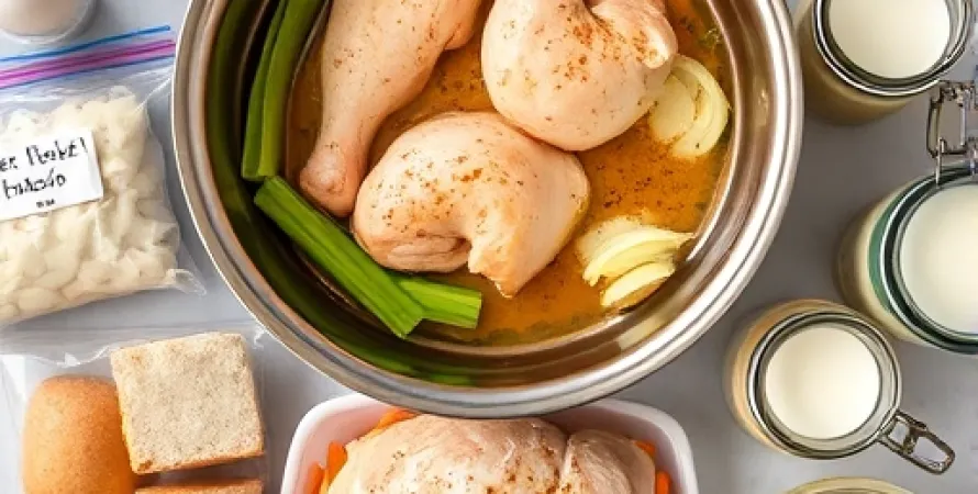Poulet cuit au mois