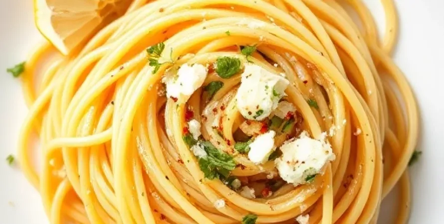 Spaghettini au citron et aux herbes