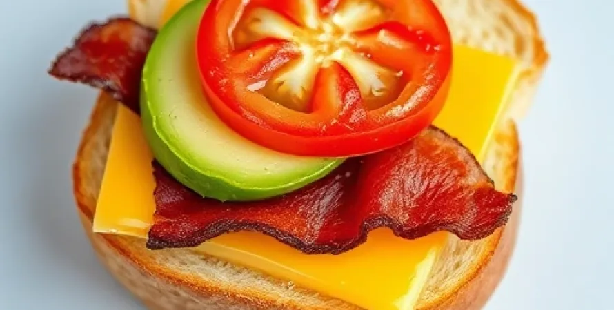 Sandwich au bacon, avocat et tomate